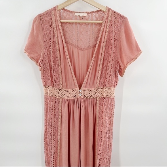 ENTRO dusty rose boho duster size L - Picture 3 of 10